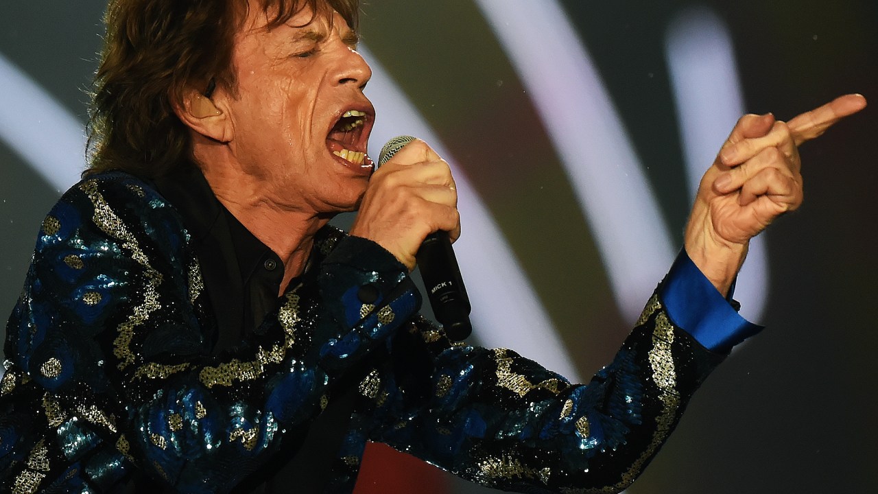 O vocalista Mick Jagger da banda inglesa Rolling Stones se apresenta em São Paulo com a turnê "Olé"