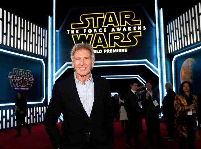 Harrison Ford na pré-estreia em Hollywood de 'Star Wars: Episódio VII – O despertar da força'