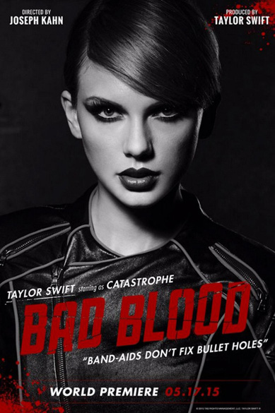 Taylor Swift no pôster do clipe de Bad Blood