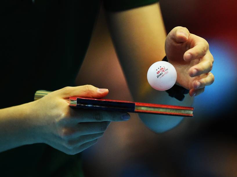 Disputa feminina pela medalha de ouro contra a equipe dos Estados Unidos na competição de tênis de mesa dos Jogos Pan-Americanos 2015, em Toronto, Canadá