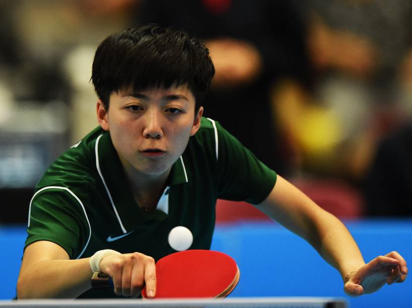 Gui Lin, da equipe do Brasil, durante a disputa feminina pela medalha de ouro contra a equipe dos Estados Unidos na competição de tênis de mesa dos Jogos Pan-Americanos 2015