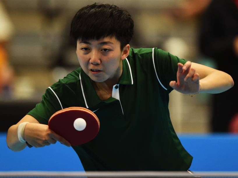 Gui Lin, da equipe do Brasil, durante a disputa feminina pela medalha de ouro contra a equipe dos Estados Unidos na competição de tênis de mesa dos Jogos Pan-Americanos 2015