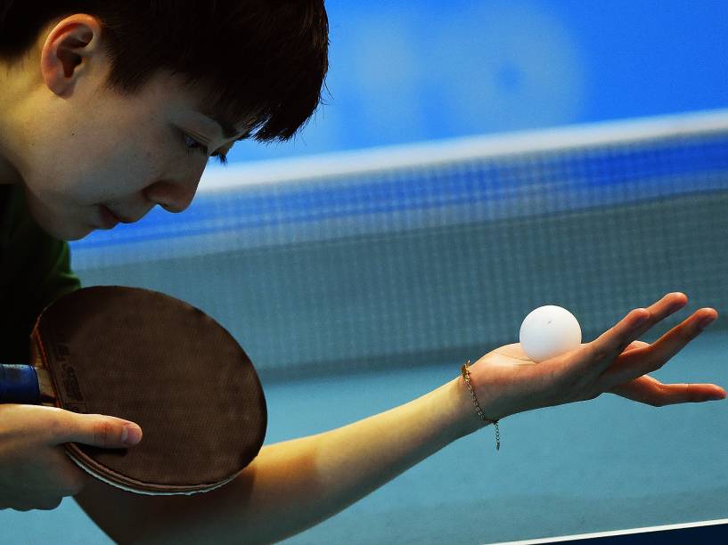 Gui Lin, da equipe do Brasil, durante a disputa feminina pela medalha de ouro contra a equipe dos Estados Unidos na competição de tênis de mesa dos Jogos Pan-Americanos 2015