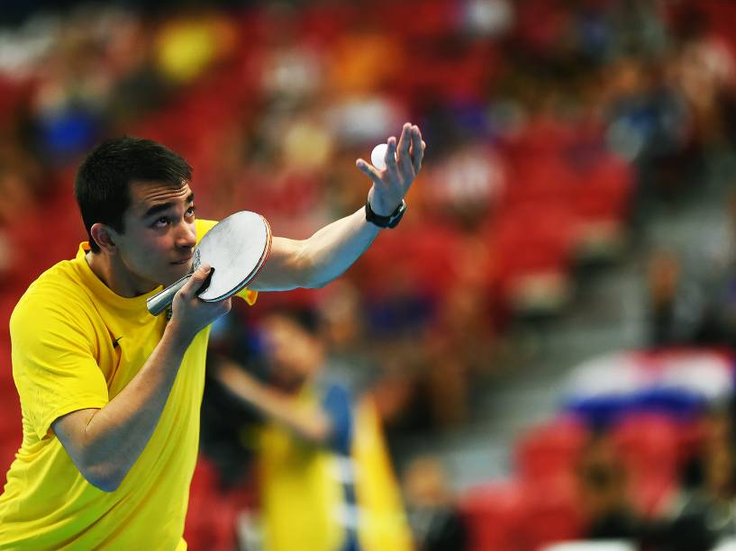 A equipe masculina de tênis de mesa brasileira derrotou o Paraguai e conquistou a medalha de ouro dos Jogos Pan-Americanos, em Toronto, Canadá