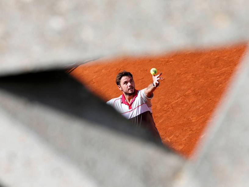 O suíço Stanislas Wawrinka durante partida contra o sérvio Dusan Lajovic