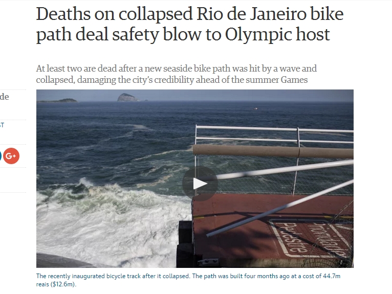 Reportagem do jornal 'The Guardian': um golpe na sede da Olimpíada