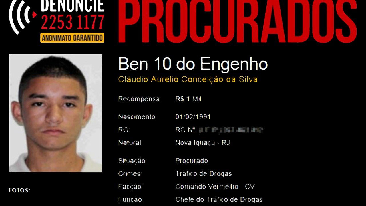 Traficante Cláudio Aurélio Conceição da Silva, mais conhecido como Ben 10, é preso pela Polícia Federal no Rio de Janeiro