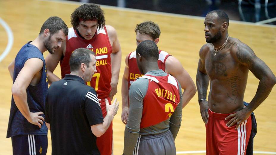 Treino do Cleveland Cavaliers no ginásio do Flamengo, no Rio