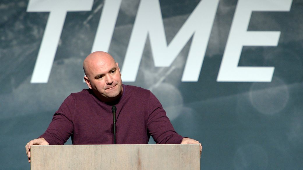 Dana White no evento de divulgação da temporada 2015 do UFC, em Las Vegas