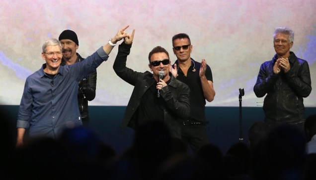 Em dia de lançamentos, Apple traz U2 para apresentação em Cupertino, na Califórnia, Estados Unidos - 09/09/2014