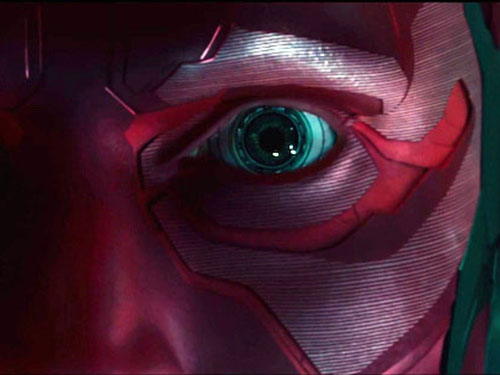O personagem Visão, também desenvolvido com inteligência artificial, faz sua estreia no Universo Cinematográfico da Marvel em Os Vingadores: A Era de Ultron​