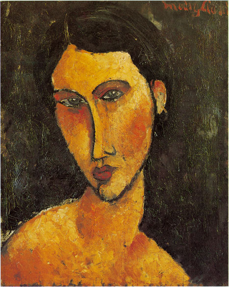 Reprodução da obra "Jeune Femme aux Yeux Bleus", do artista Amedeo Modigliani