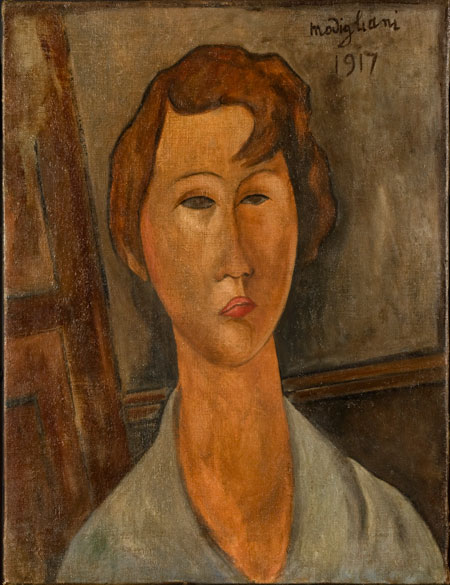 Reprodução da obra "Jeune Femme", do artista Amedeo Modigliani