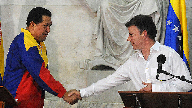 Hugo Chávez e Juan Manuel Santos