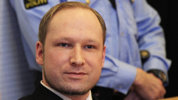 Anders Behring Breivik, durante uma audiência em Oslo, na Noruega