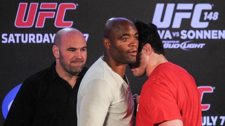 A entrevista coletiva de Anderson Silva, Chael Sonnen e Dana White no Rio de Janeiro