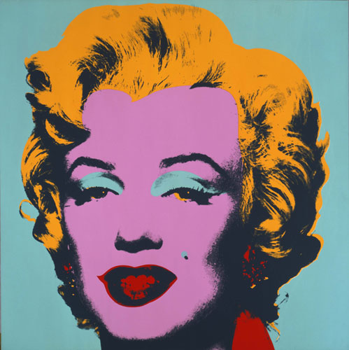 Um dos quadros mais conhecidos de Warhol, o retrato colorido de Marylin Monroe.