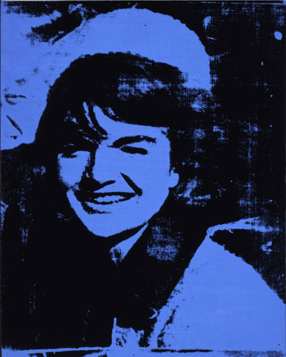 Jackie (Onassis), em tinta acrílica e serigrafia sobre linho.
