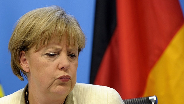 Chanceler alemã Angela Merkel: crescimento da economia no segundo trimestre desapontou mercados
