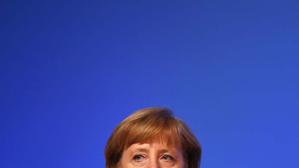 A chanceler alemã, Angela Merkel, durante Congresso do Partido CDU, em Hanover