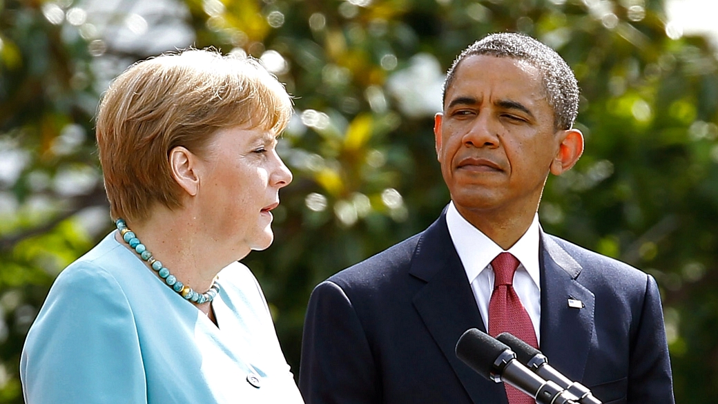 Angela Merkel e Barack Obama: posições conflitantes sobre saídas para a Europa