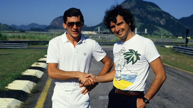 No Rio, com o ainda iniciante Ayrton Senna, em 1986