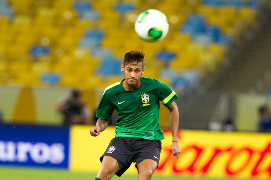 Treino da seleção brasileira no Rio de Janeiro, antes da final contra a Espanha, pela Copa das Confederações