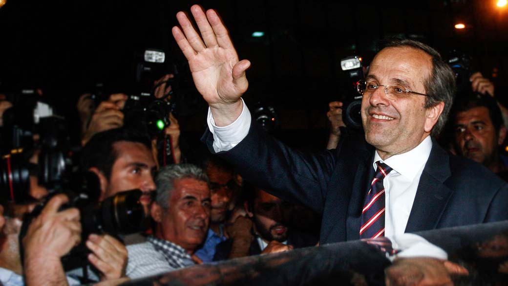 Antonis Samaras, líder do partido conservador grego Nova Democracia