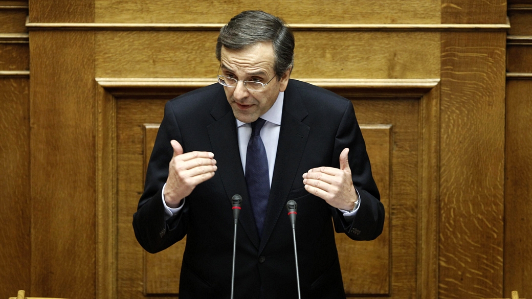 O líder oposicionista grego Antonis Samaras