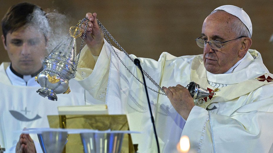 Papa Francisco em missa na Basílica de Nossa Senhora de Aparecida