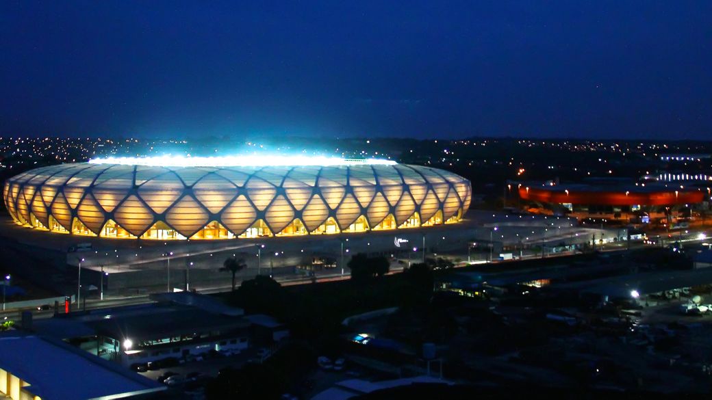 A Arena da Amazônia, em Manaus, na véspera da inauguração