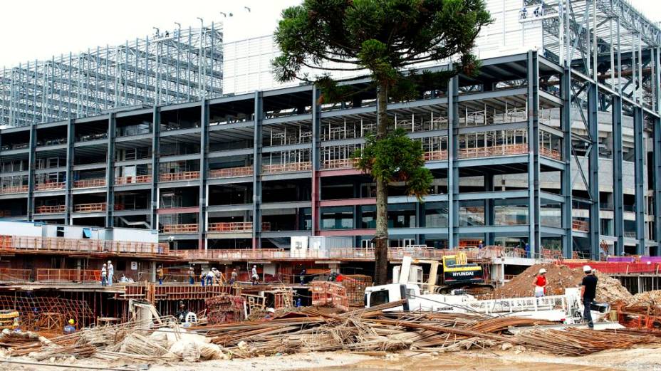 As obras da Arena da Baixada na última quinta-feira, dia 13