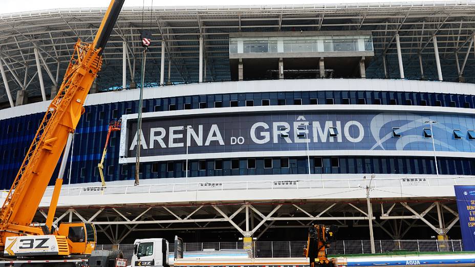 Preparativos para a inauguração da nova Arena do Grêmio, em Porto Alegre