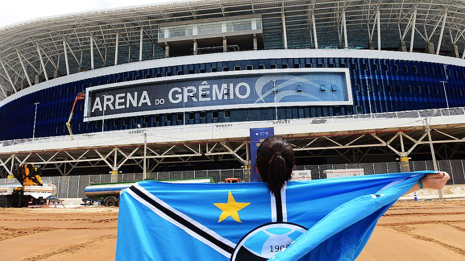 Preparativos para a inauguração da nova Arena do Grêmio, em Porto Alegre