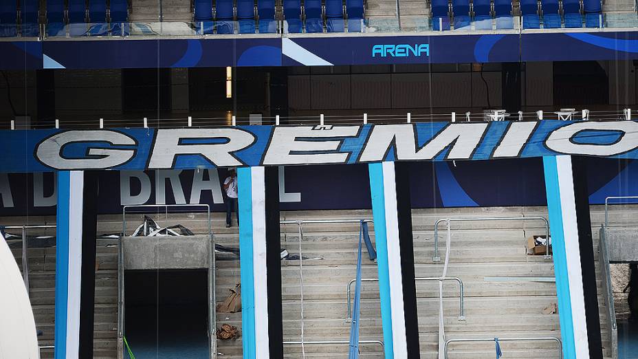 Preparativos para a inauguração da nova Arena do Grêmio, em Porto Alegre