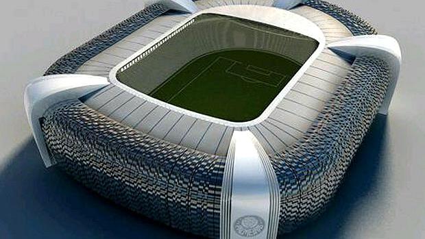 Projeto da Arena Palestra Itália, estádio do Palmeiras construído pela WTorre, em São Paulo