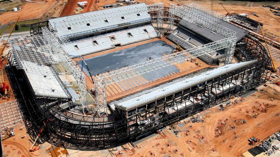 As obras da Arena Pantanal, em Cuiabá, em setembro de 2013