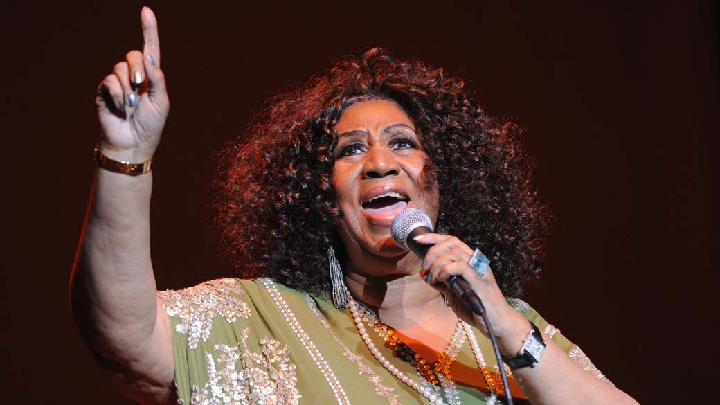 Aretha Franklin em show no Fox Theatre, em 2012, nos Estados Unidos