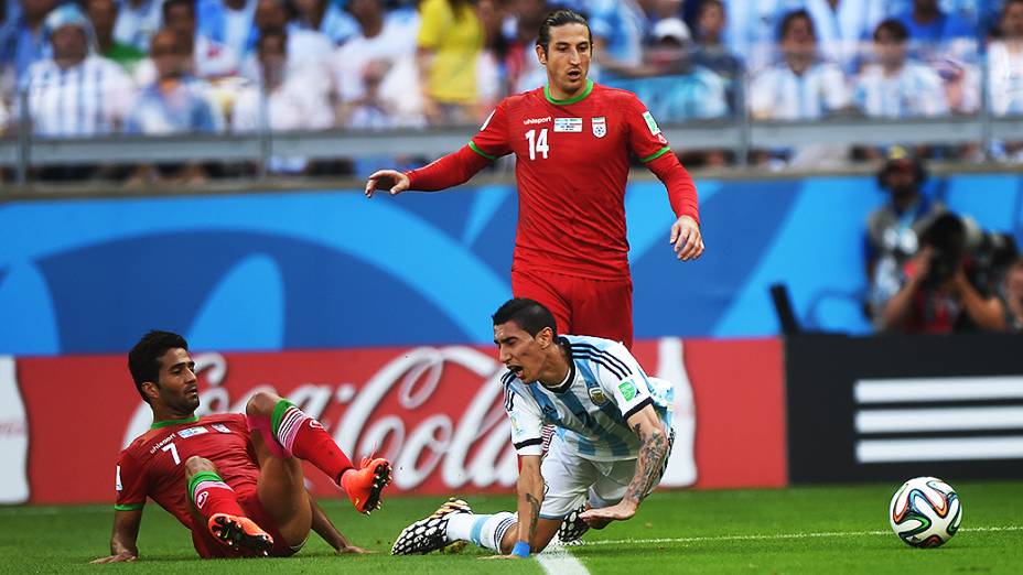 Lance no jogo entre Argentina e Irã no Mineirão, em Belo Horizonte