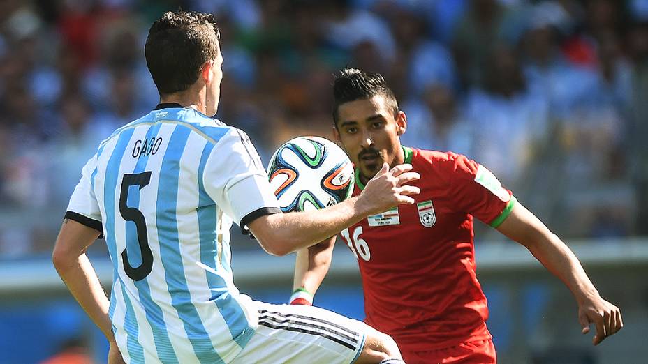 Lance no jogo entre Argentina e Irã no Mineirão, em Belo Horizonte