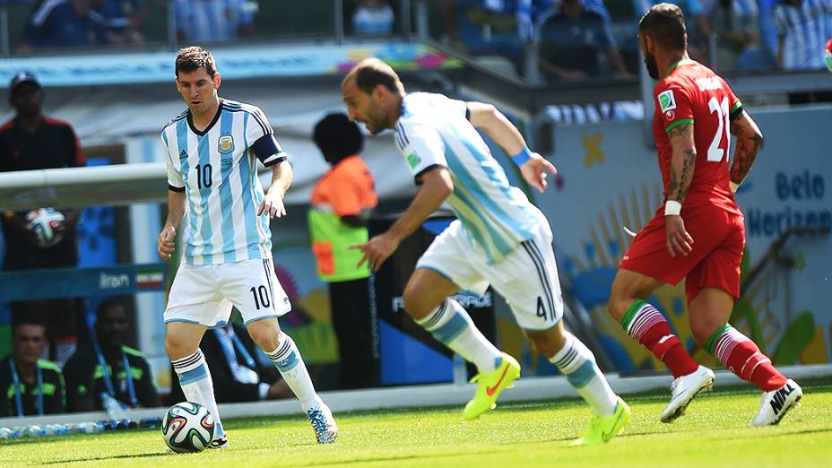O argentino Messi durante o jogo contra o Irã no Mineirão, em Belo Horizonte