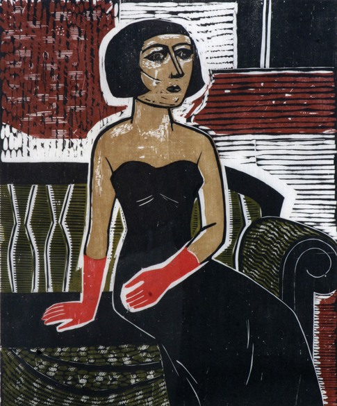 Obra "Dama com Luvas", do artista pernambucano Gilvan Samico