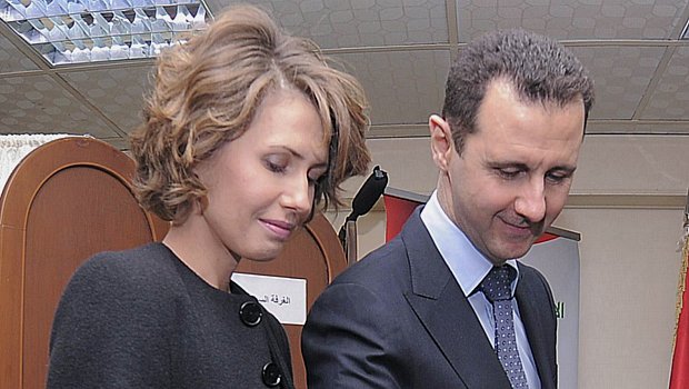 O ditador Bashar Assad e a sua mulher Asma