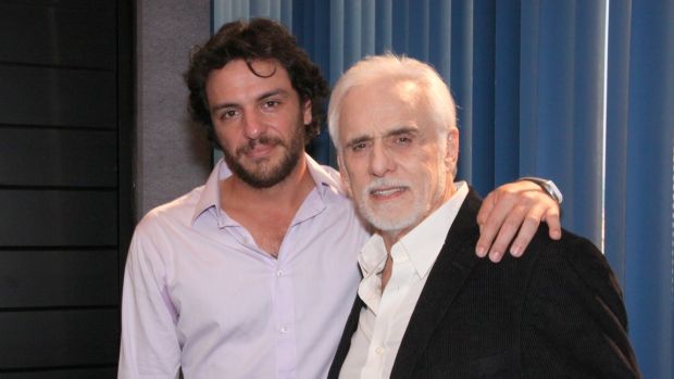 Rodrigo Lombardi e Francisco Cuoco na coletiva de lançamento do remake de 'O Astro'
