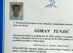 O atestado de óbito de Goran Tunjic