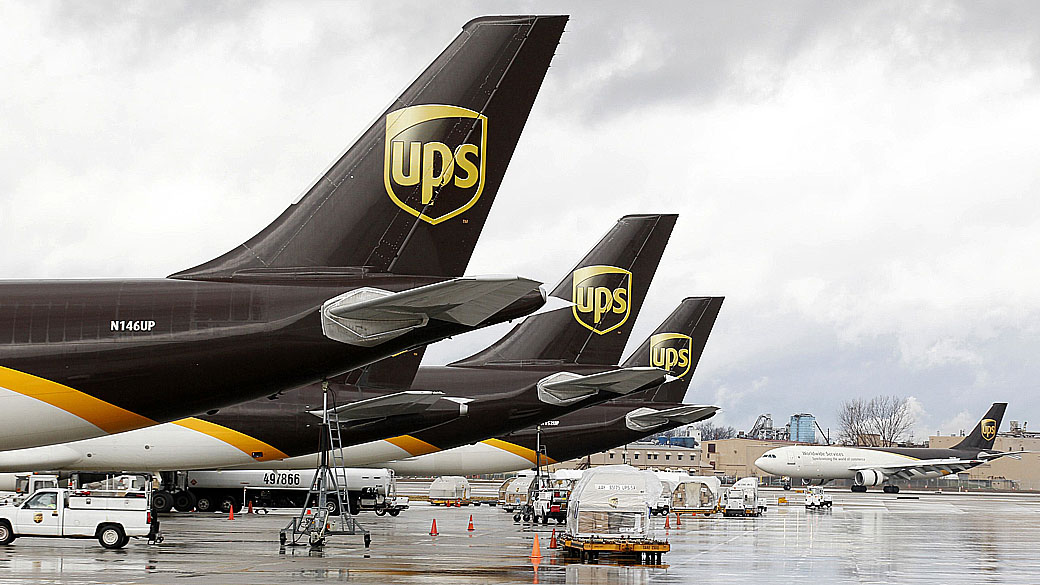 Aviôes de carga da empresa de transporte aéreo UPS, nos Estados Unidos