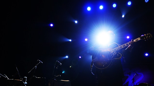 O guitarrista B.B. King faz o show no Brasil da turnê "The Blue Is My Life", no via Funchal em São Paulo
