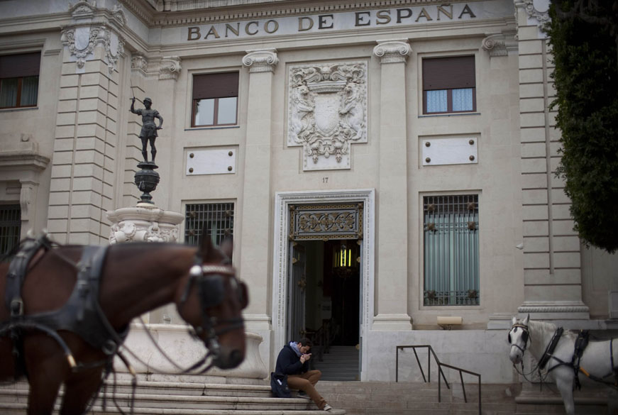 Fachada do Banco da Espanha em Andaluzia, Espanha