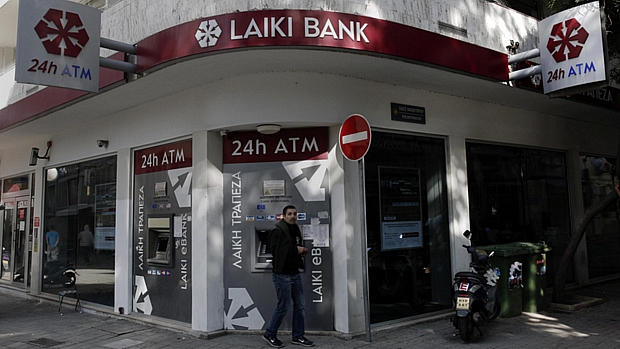 Agência do banco Laiki em Nicósia, capital do Chipre