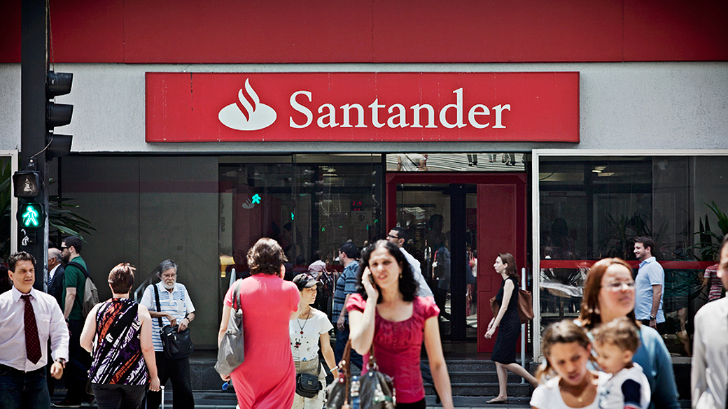 Banco Santander na avenida Paulista em São Paulo